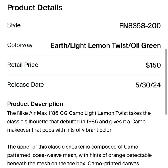 Nike
Air max 1
Camo big bubble
Brand new - Picture 10 of 11